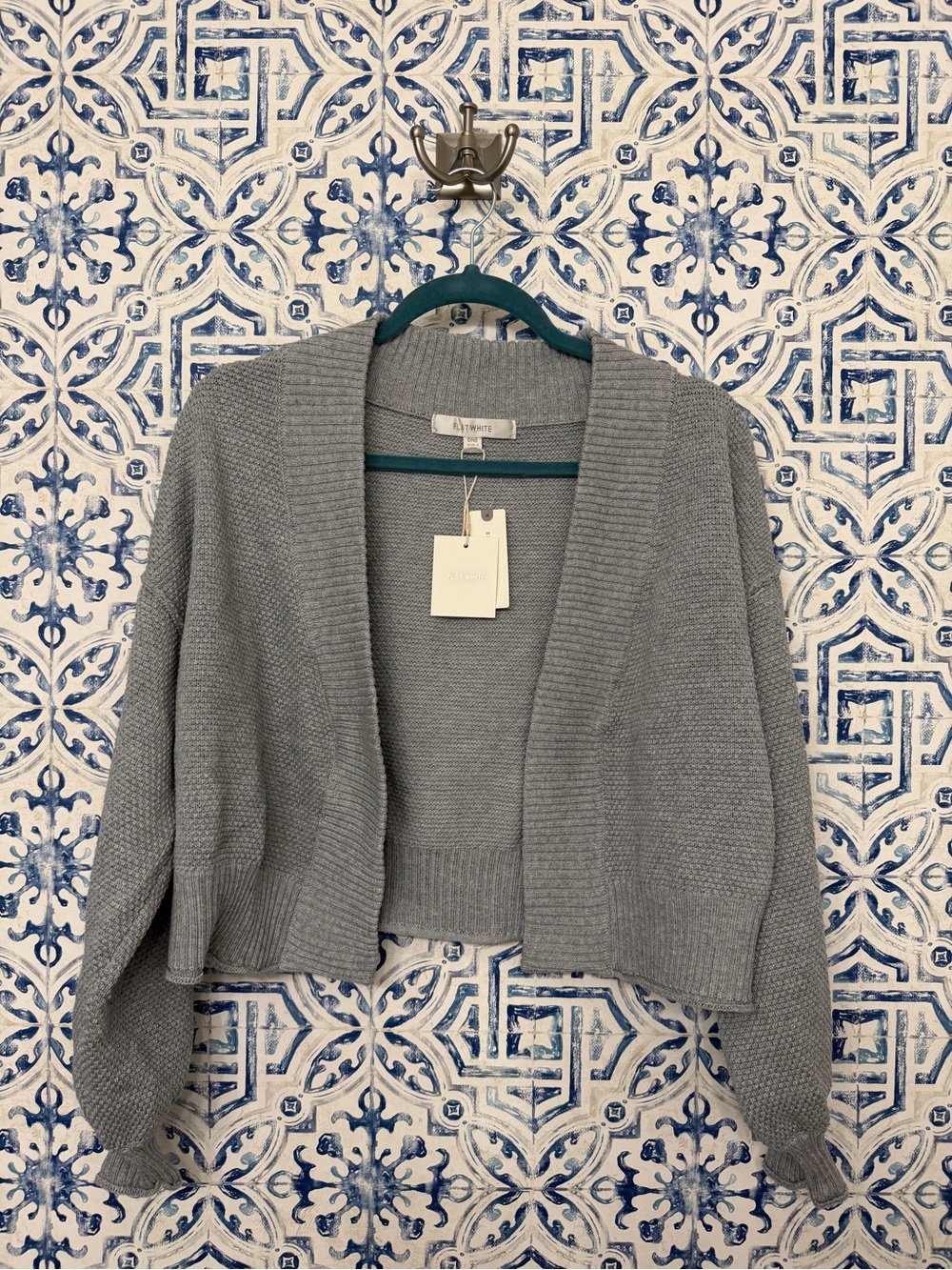 Livvy Waffle Knit Cardigan by Flat White NWT